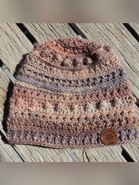 Artisan Handmade Crochet "Cinnamon Cupcake" Beanie Hat